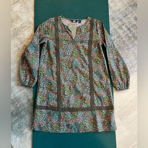 Lands’ End Women's Cotton Poplin Split Neck Dress Size Small Summer Cotton